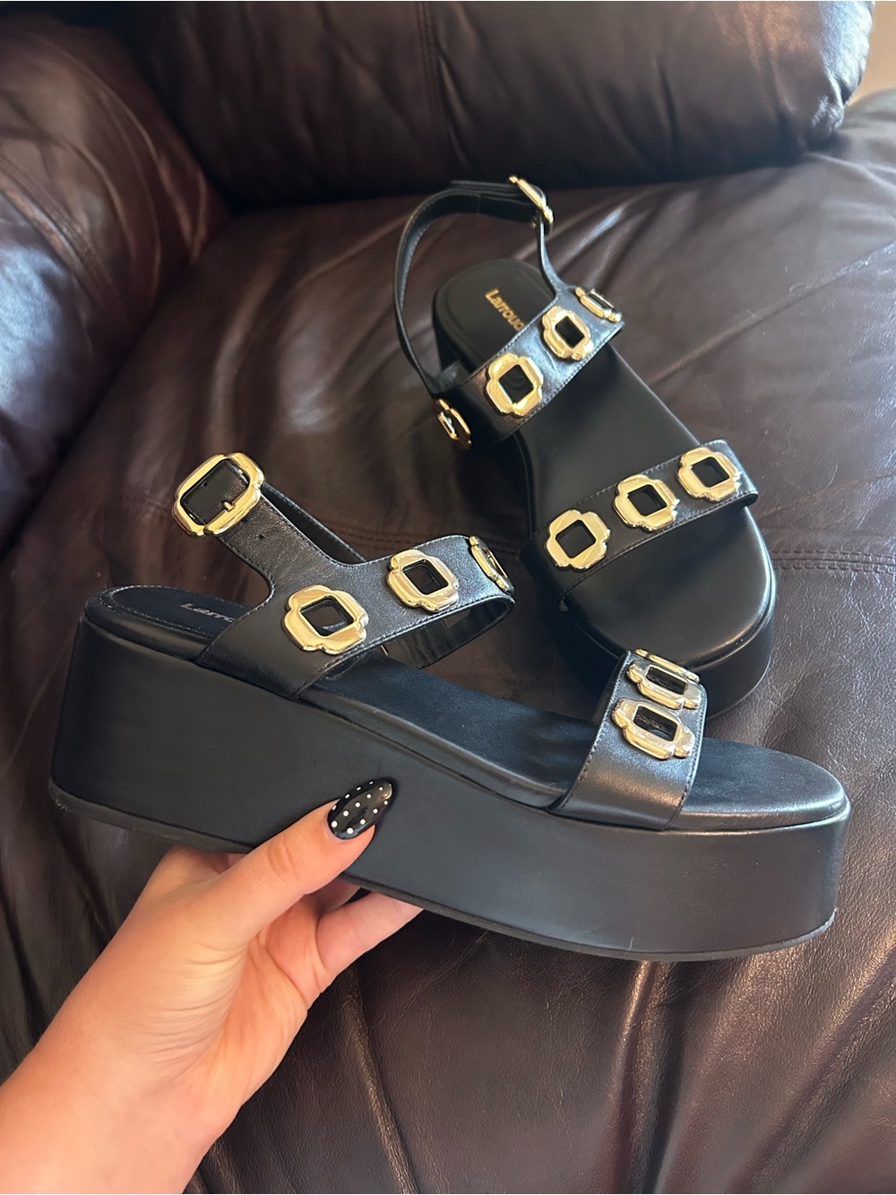 Larroude Women's Milan
Grommet Platform Sandals